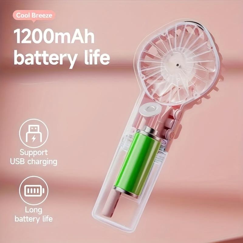 1pc Portable Rechargeable Handheld Misting Fan - Battery Operated Mini Face Steamer for Travel & Outdoors