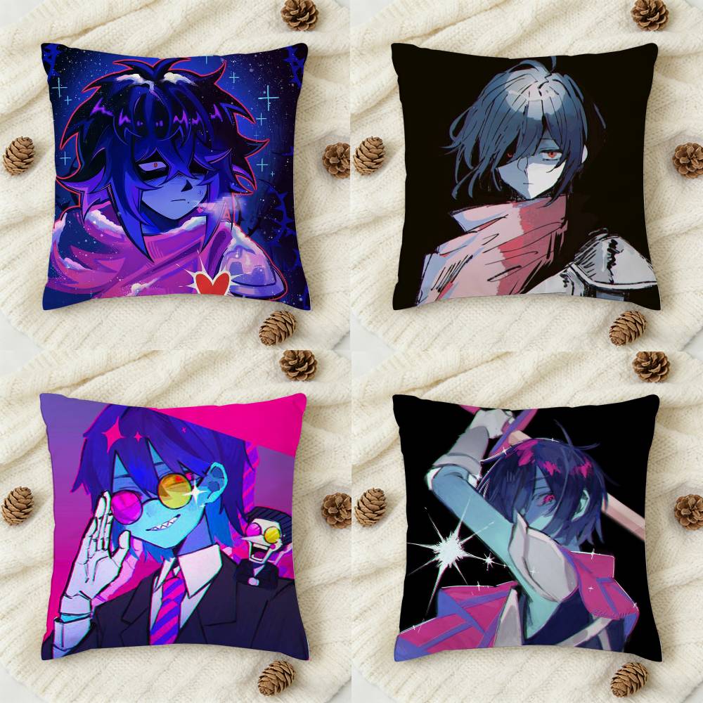 DDeltarune KKris Doublesided Printed Square Decorative Cushion Cover for Sofa Living Room Home Decor