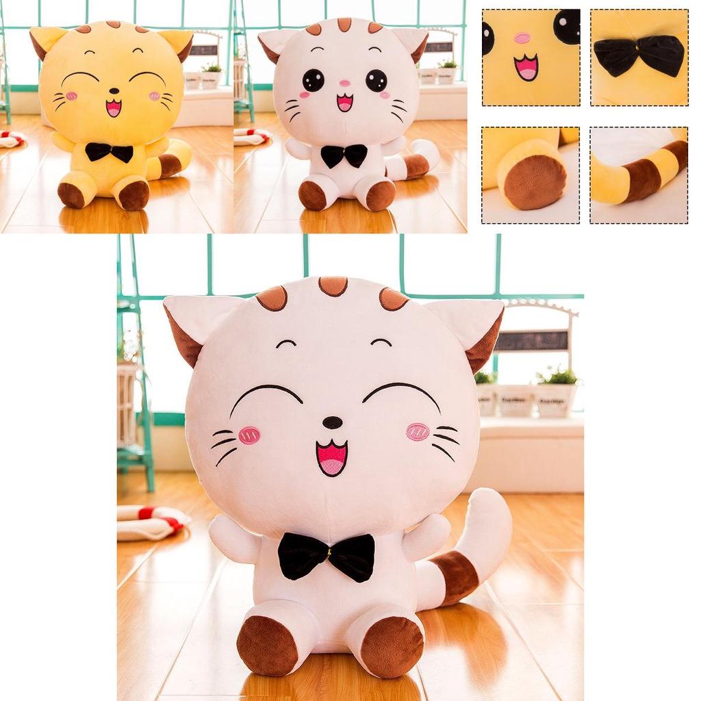 Adorable Cat Kitty Plush Toy Mascot Stuffed Animal Doll New Year Gift Decor