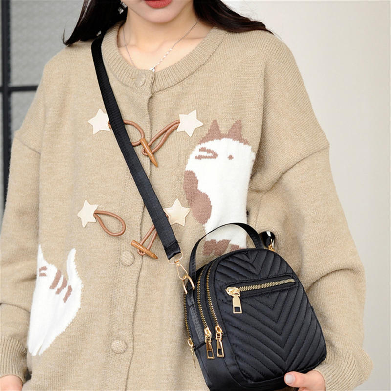 Women's Crossbody Bag Small Trendy PU Leather Shoulder Purse Casual Versatile Vintage Round Phone Bag Travel Daypack