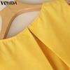 VONDA Summer Outfits Women Sets Sleeveless Tank Tops and Shorts Suits
