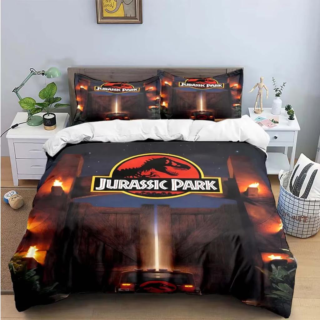 Mode 3D Dinosaur J-Jurassic Park Tryck Sängkläder Sängförsörjningsset Påslakan Sängöverkastset Sängklädesset Lyxgåva