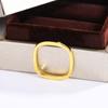 Women's Ring with Simple Lines Stylish Gold Square Geometric Ring High Quality Couple Jewelry Anniversary Gift Party Jewelry