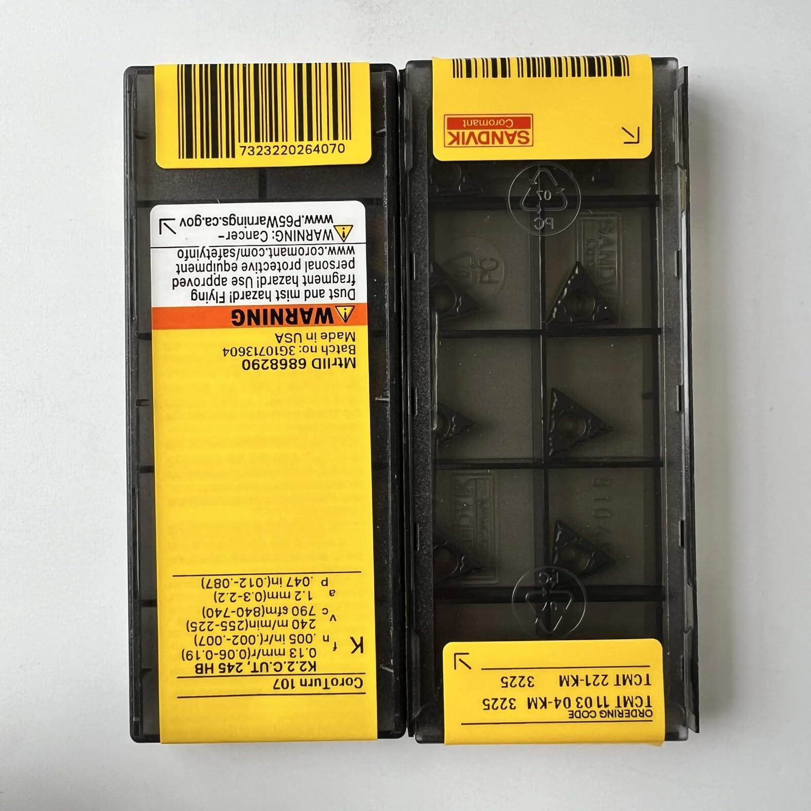 

Original Sandvik / TCMT110304-KM 3225 / CNC lathe carbide blade 10 Pcs