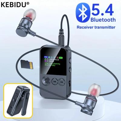 4 in 1 Bluetooth 5.4 Audio Empfänger Sender 3,5MM AUX TF Karte Stereo Musik Mikrofon Drahtloser Adapter Mit LED-Anzeige Für Auto TV