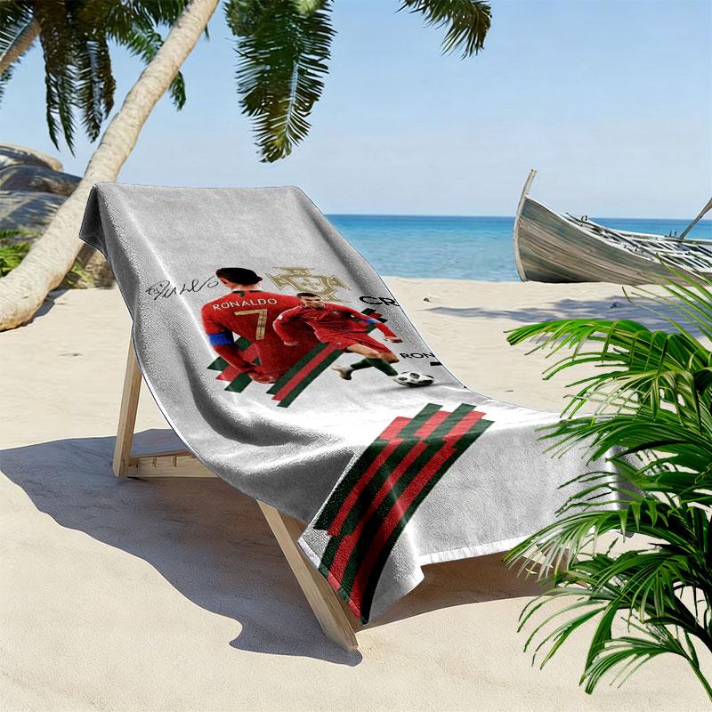 CR7 Print Beach Towel, Large Soft Quick Dry Towel for Beach Camping Swimming