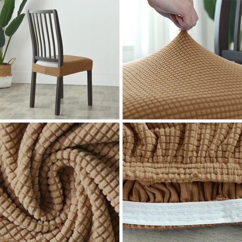 Housse de chaise en Jacquard sans dossier, housse de chaise pour salle à manger, maison, mariage, bureau, extensible, Anti-salissure, sans dossier, 1 pièce