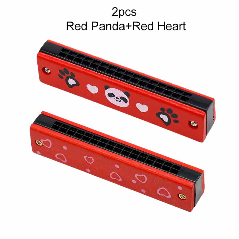 2/3pcs Children Wooden Harmonica Toys 16-Hole Musical Instrument Play for Kids Gifts Animals Painted Early Educational Toys TMZ