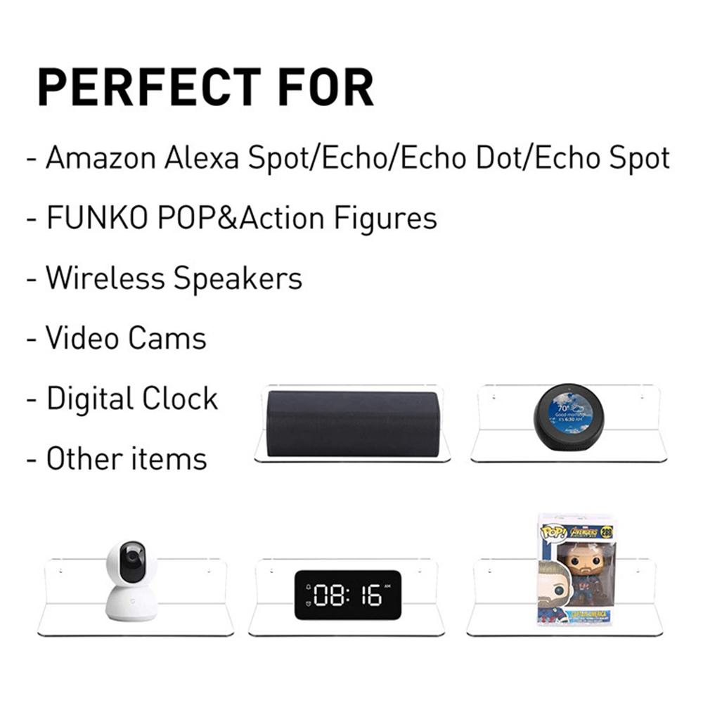 Floating Shelf For Wall Clear Wall Mount Floating Stand For Security Camera Mini Speaker In Bedroom Bathroom Kitchen Living Room