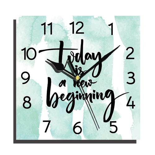 24 Cm Fashion Originality Wooden Square Wall-mounted Clock Quiet Desk Clock for Kitchen Office Living Room Study Dining Room