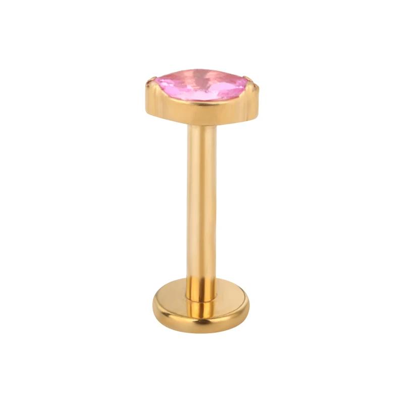 ASTM F136 Titanium Marquise Crystal Labret ear Stud CZ Paved Cartilage Tragus PIERC Earrings Lip Ring Stud Helix Piercing Jewelr