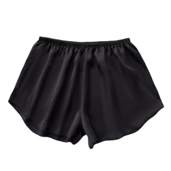 

Ледяной шелк, бесшовные женские летние цветные свободные тонкие шорты, однотонное защитное нижнее белье, защитные шорты, повседневная одежда M чёрный