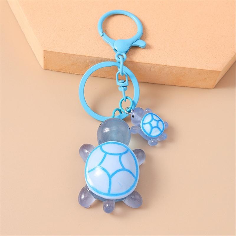 Plastic 3D Turtles Charm Keychain Accessory Fashionable Animal Shape Key Rings Tortoise Bag Decoration for Women
