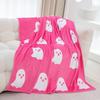 Cute Ghost Pink Blanket Flannel Soft Comfortable Home Blanket Warm Blanket Birthday Holiday Gift