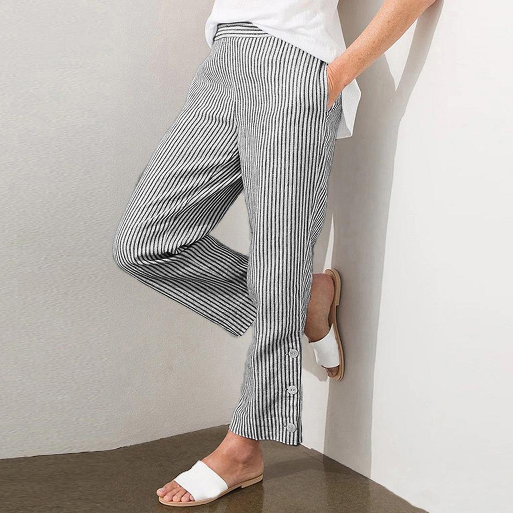 Women's Straight Pants Fashion Casual Pants Nine Point Harlan Pants