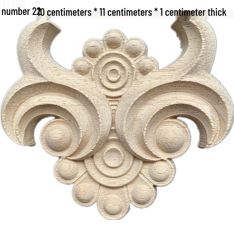 Europäische Massivholz-Schnitzerei-Applikation: Dekorative Blumen Schleife für Wände & Möbel