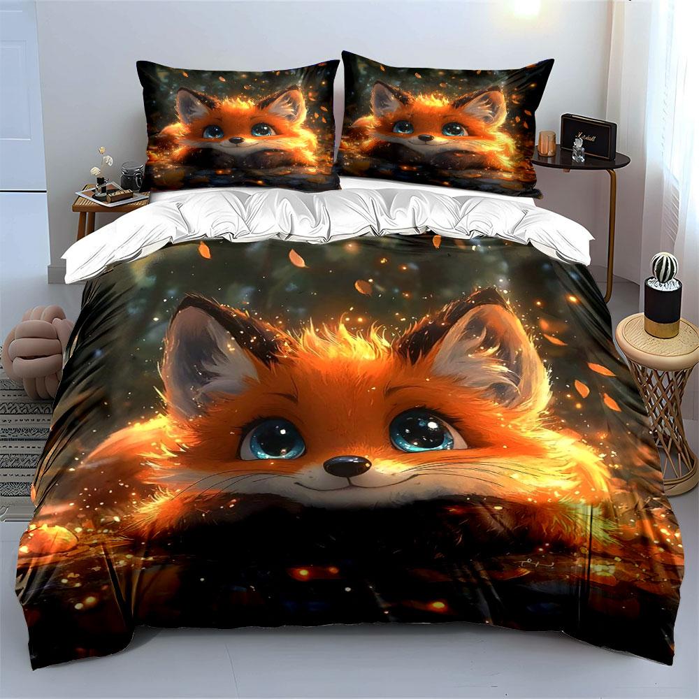 Adorable Fox In Autumn. Bedding Sets Duvet Covers Pillowcases(1* Duvet Cover 2* Pillowcases Without Duvet Insert)
