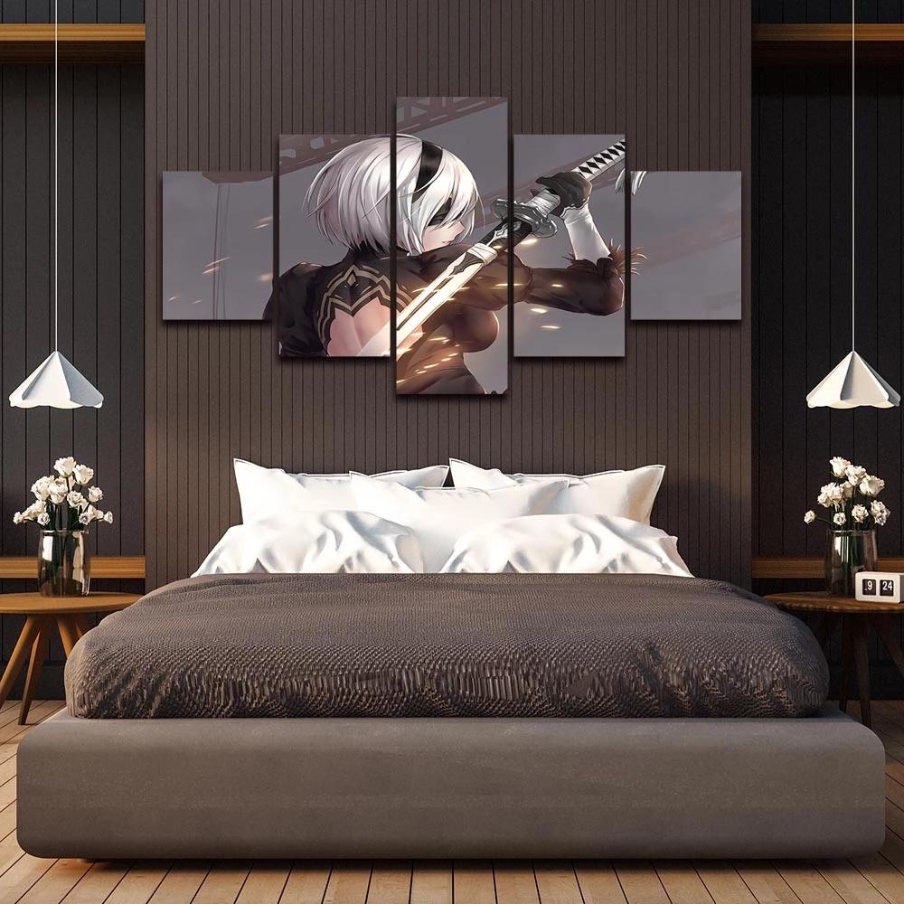 Framework Modular HD Print 5 Pieces Anime Games Characters Canvas Painting Posters Pictures Living Room Decoration Home Wall Art