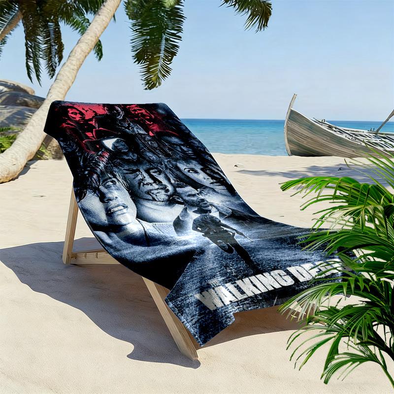 Walking Dead Print Beach Towel, Large Soft Quick Dry Towel for Beach Camping Swimming