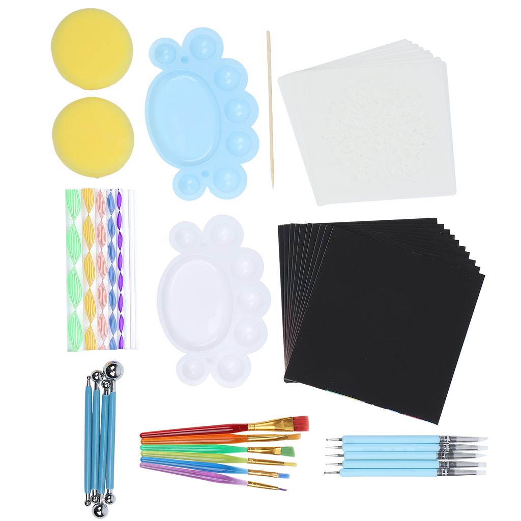 47Pcs Mandala Dotting Tools Set DIY Art Painting Template Mini Easel Accessories