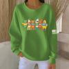 Women's Loose Comfortable Casual And Fashionable Round Neck Pattern Long Sleeved Sweatshirt