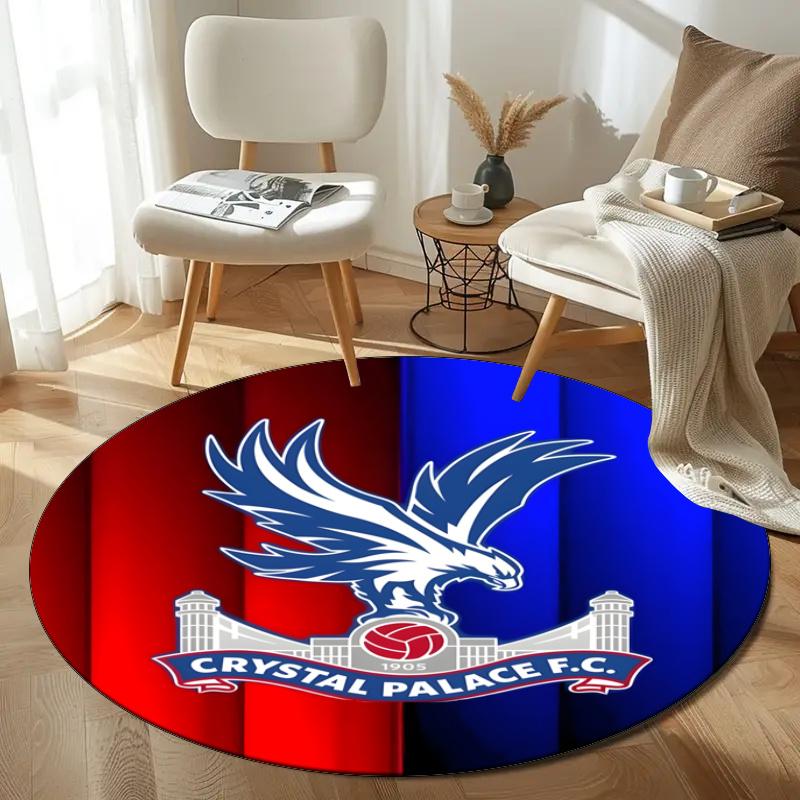 Customizable Crystal Palace F.C Round Non-Slip Carpet - Ideal for Garden, Picnic, Office, Perfect for Decoration, Suitable For All Seasons