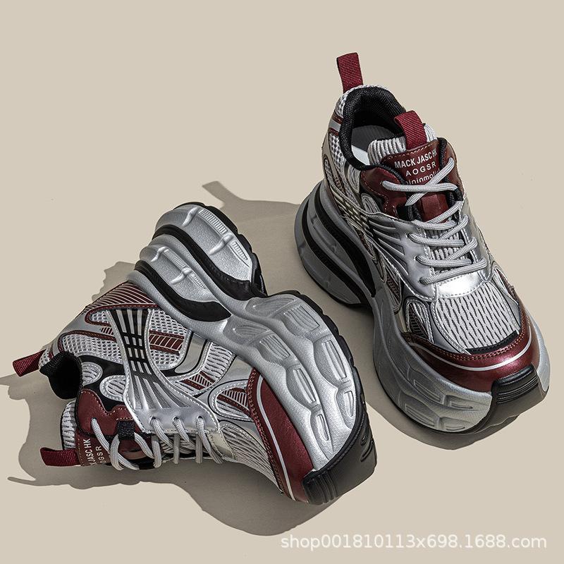Inner heightening women's shoes 12cm new breathable dad shoes platform mesh small sports casual shoes women A8931