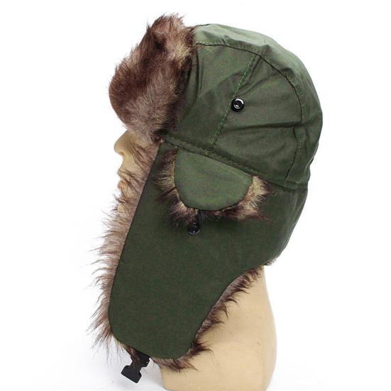 Trappermütze Unisex Verstellbar Kunstfell Winddicht Outdoor-Hut für Winter
