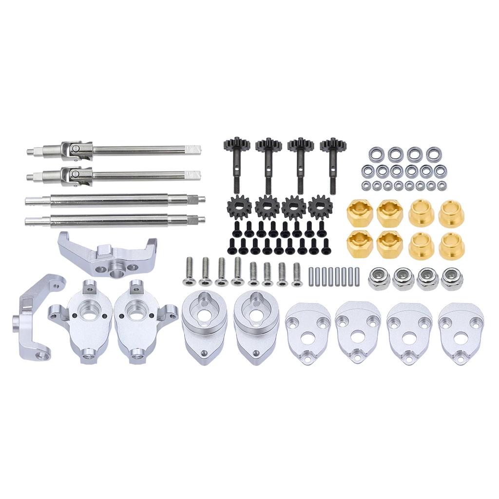 Aluminum Straight Axles Change To Portal Front Rear Axles For 1/18 RC Crawler TRX4M Ground Clearance+8.1MM DIY Kit