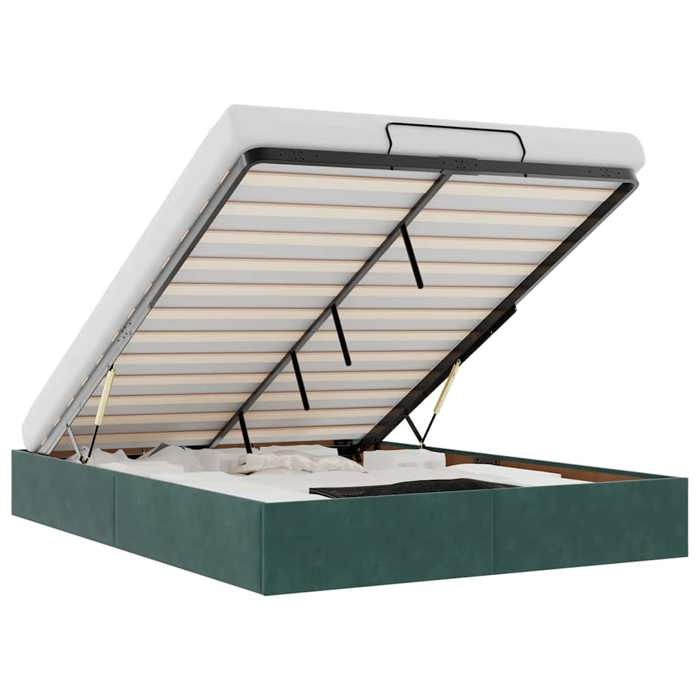 VidaXL Ottoman Bed Frames Without Mattress Dark Green 140x200 Cm Velvet, Bed Frame, Ottoman Bed Frame, Bed Frame 3310970