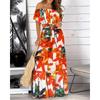 Wish Summer Ruffle Edge Off-the-shoulder Short-sleeved Lace-up Long Dress Dress Women
