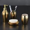 1 Pcs/ Lot Nordic Golden Ceramic Wash Set Bathroom Accessories Soap Dispenser Toothbrush Holder Bathroom Supplies