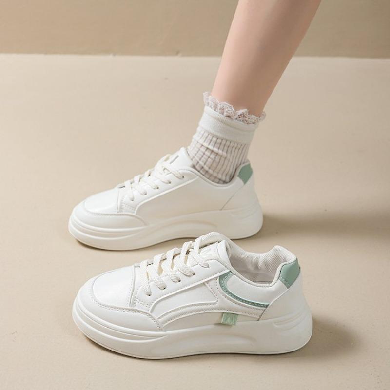 Academy style solid color white shoes women's new lace-up casual shoes women's versatile fashion low-top simple board shoes