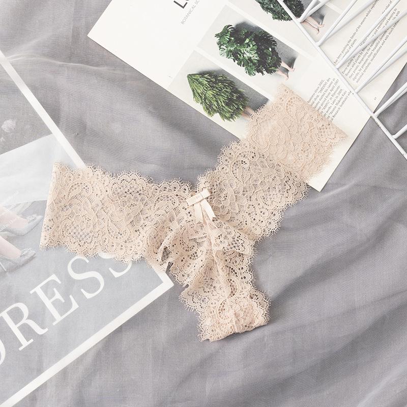 Women Lace G-Strings Sexy Vintage Lingerie Temptation Thong Female Low-Waist Panties Transparent Hollow Out Underpants Intimates Panty