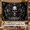 Skull Gothic (112) Theme Wall Tapestry Customized With Name Text Personalized Hanging Tapestry For Bedroom Living Room Decor