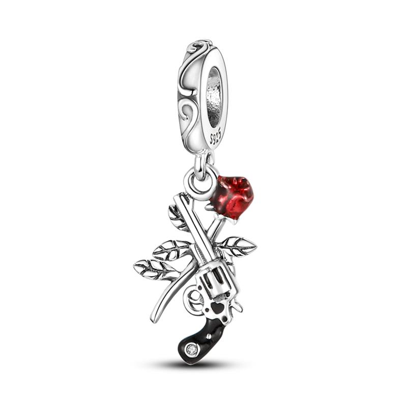 925 Silver Valentine's Day Love Pink Series Beads Suitable For Pan Bracelet Diy Anniversary Jewelry Gift