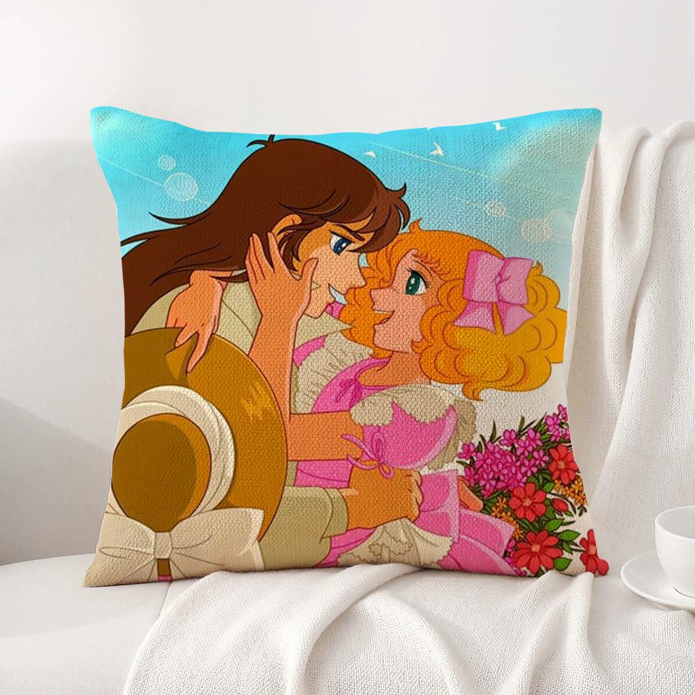 Anime C-Candy Candy Cushion Cover Summer Coolness Linen Fabric Double-Sided Printing Pillow Case Sofa Home Decor Gift