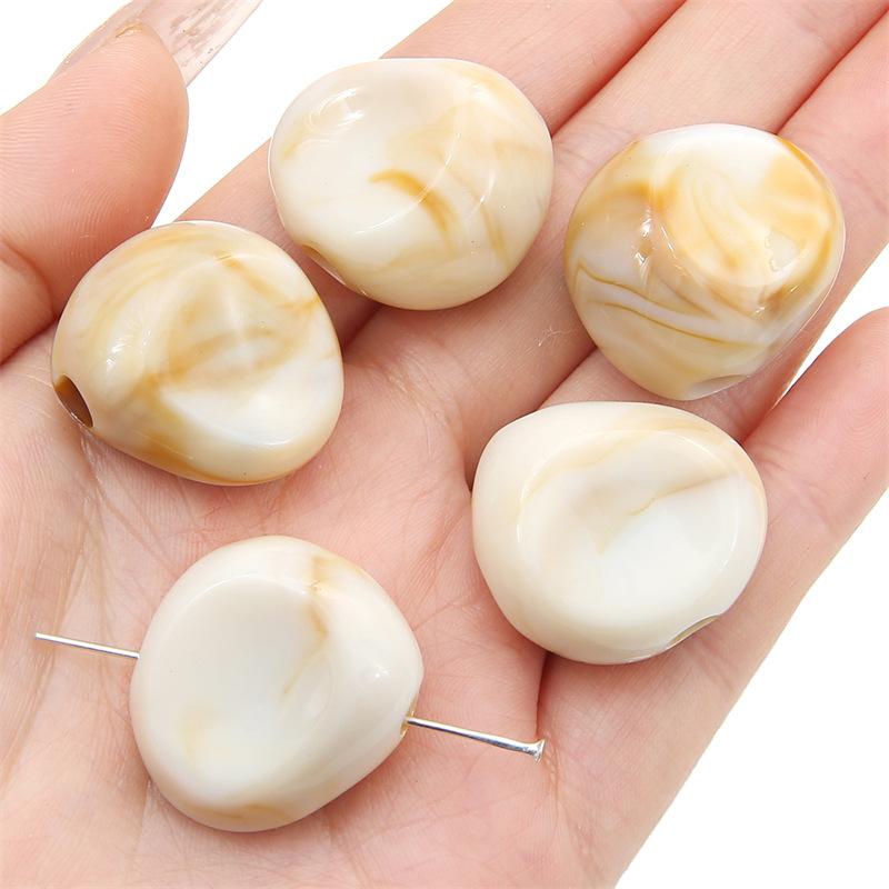 Handmade Bracelet Beads Acrylic Two-color Large Hole Shaped Loose Beads Beads Handmade Diy Bracelet Necklace Pendant Clothing Vintage Accessories