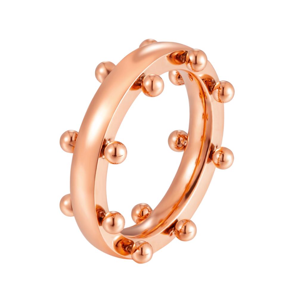 Trendy Ring Gold Color Stainless Steel For Women Ladies Mini Balls Finger Rings For Women  Jewelry Gifts