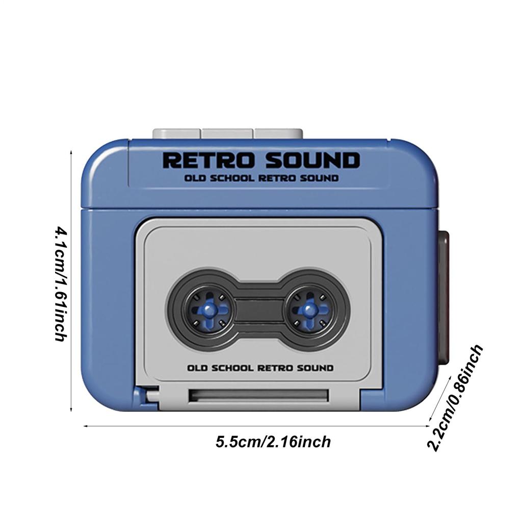 [Ozozuize] Retro Recording Keychain,Mini Tape Voice Recorder Key Chain with Voice Recording,Funny Music Box