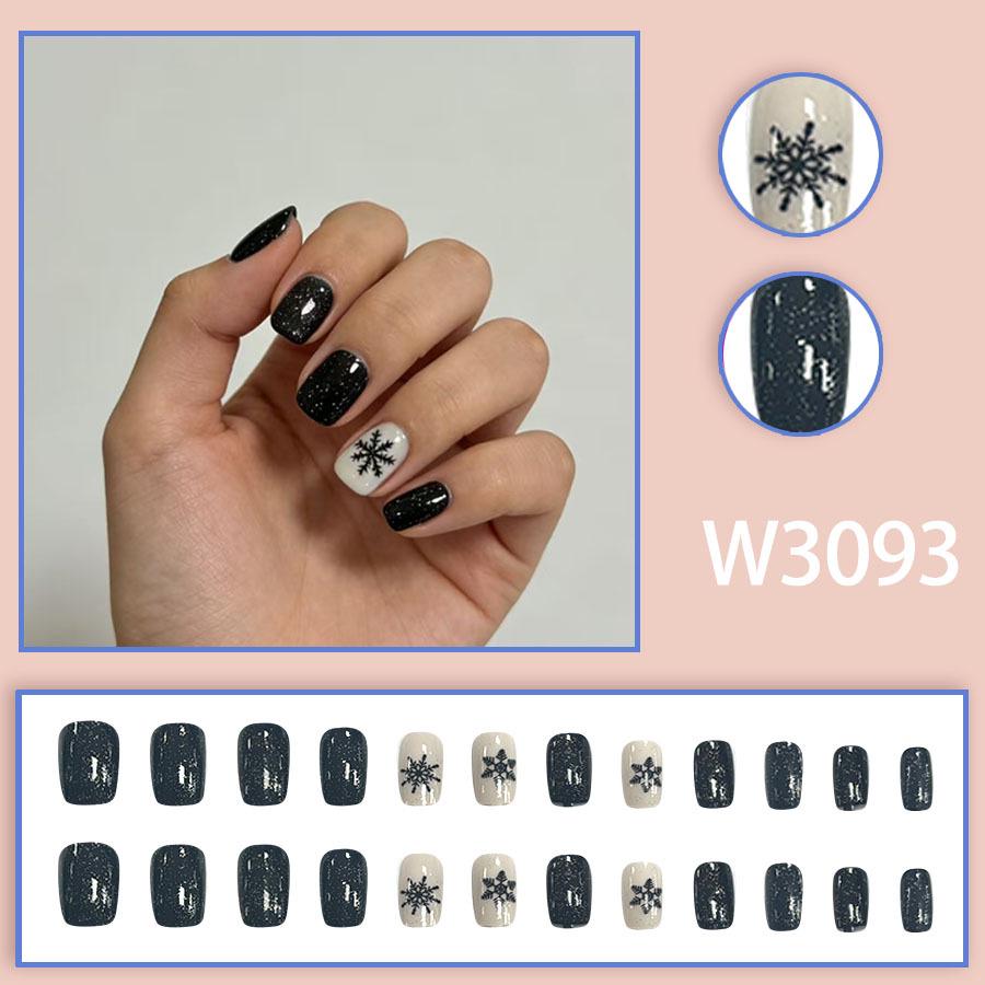 24-Piece Versatile Cartoon Snowflake Nail Art Set