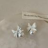 French Retro Pearl Bow Stud Earrings Female Personality Sweet Exquisite Fashion Elegant Trend Versatile Earrings