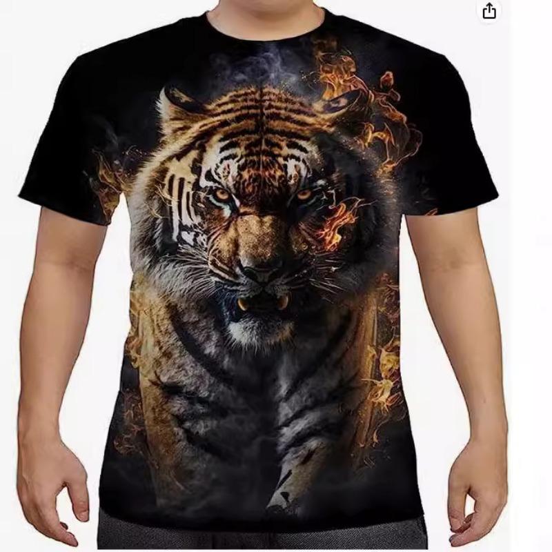 Animal Trend Art Men's Collection 3D T-shirt Digital Printed Round Neck Shirt