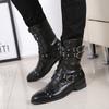 Fashion Men's Fashion Autumn Winter Boots  Designer Natural Leather Shoes Party Nightclub Long Motorcycle Boot Handsome High Botas