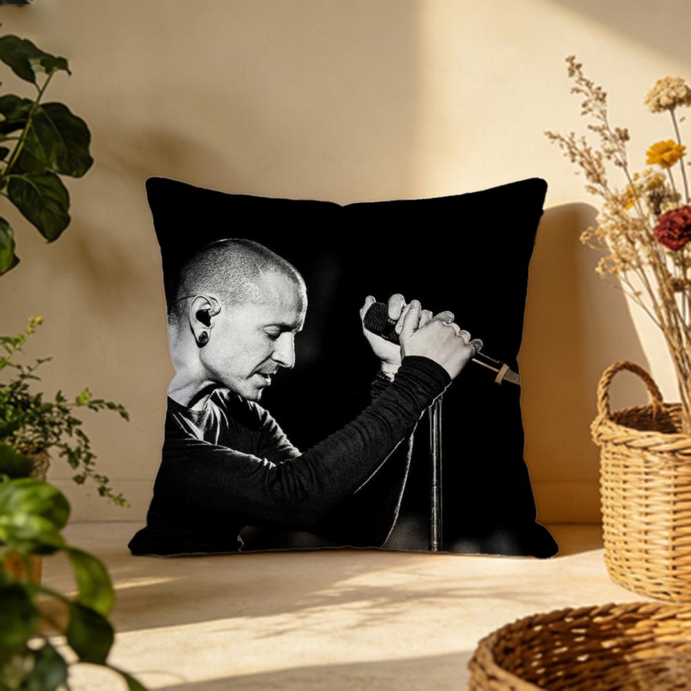 Stylish CChester Benningtonead Cushion Cover Versatile DoubleSided Pillow Case Fit for Sofa Bed Car Daily Decor