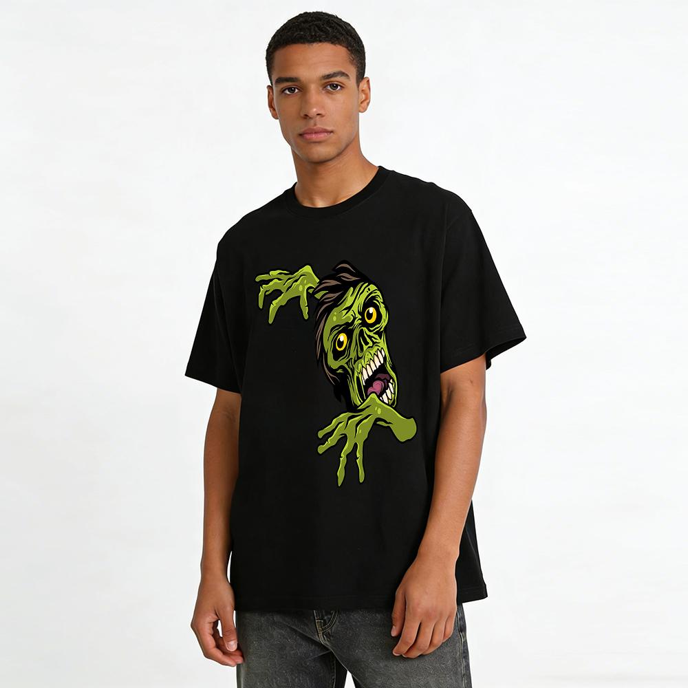Scary Zombie Breakout Print Cool Graphic Tee Pure Cotton T-shirt