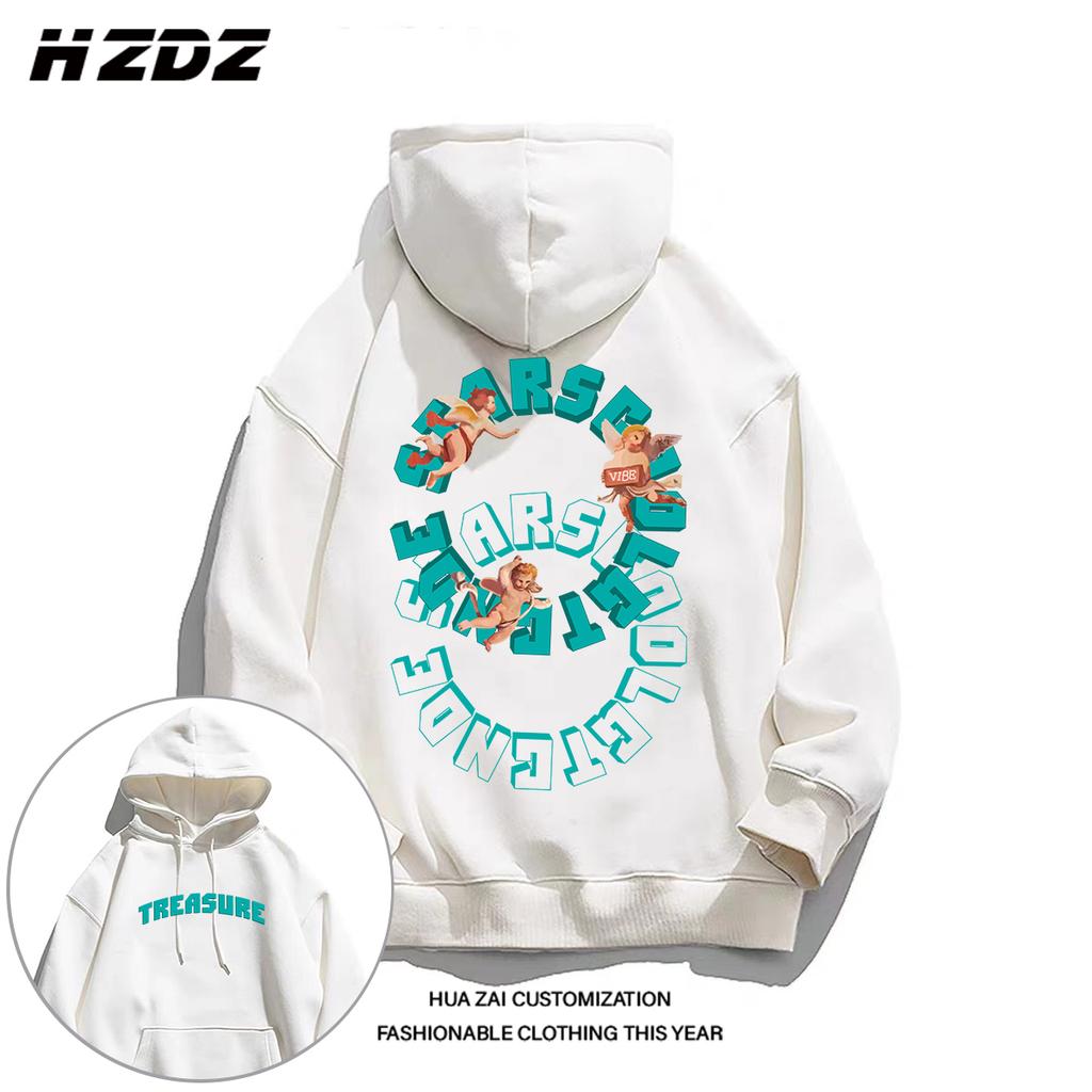 Autumn and winter men's hooded sweatshirt oversize niche high-quality printing street fashion casual sports long-sleeved pullove