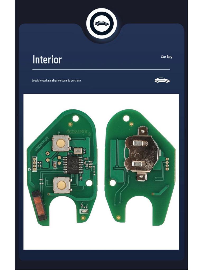 Renault 2-Tasten Schlüsselanhänger mit 433MHz ID46 PCF7946 Chip