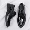 Fashion Men's patent leather casual leather shoes 2025 autumn new item men's shiny leather shoes business formal wear