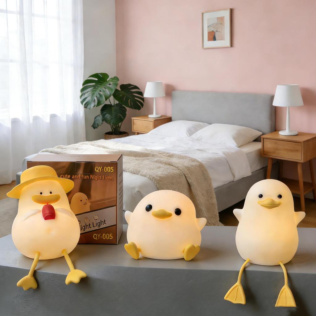 Rechargeable Cute Duck Silicone Night Light - Bedside & Atmosphere Lamp